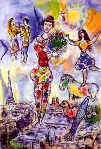 On the Roof of Paris Marc Chagall